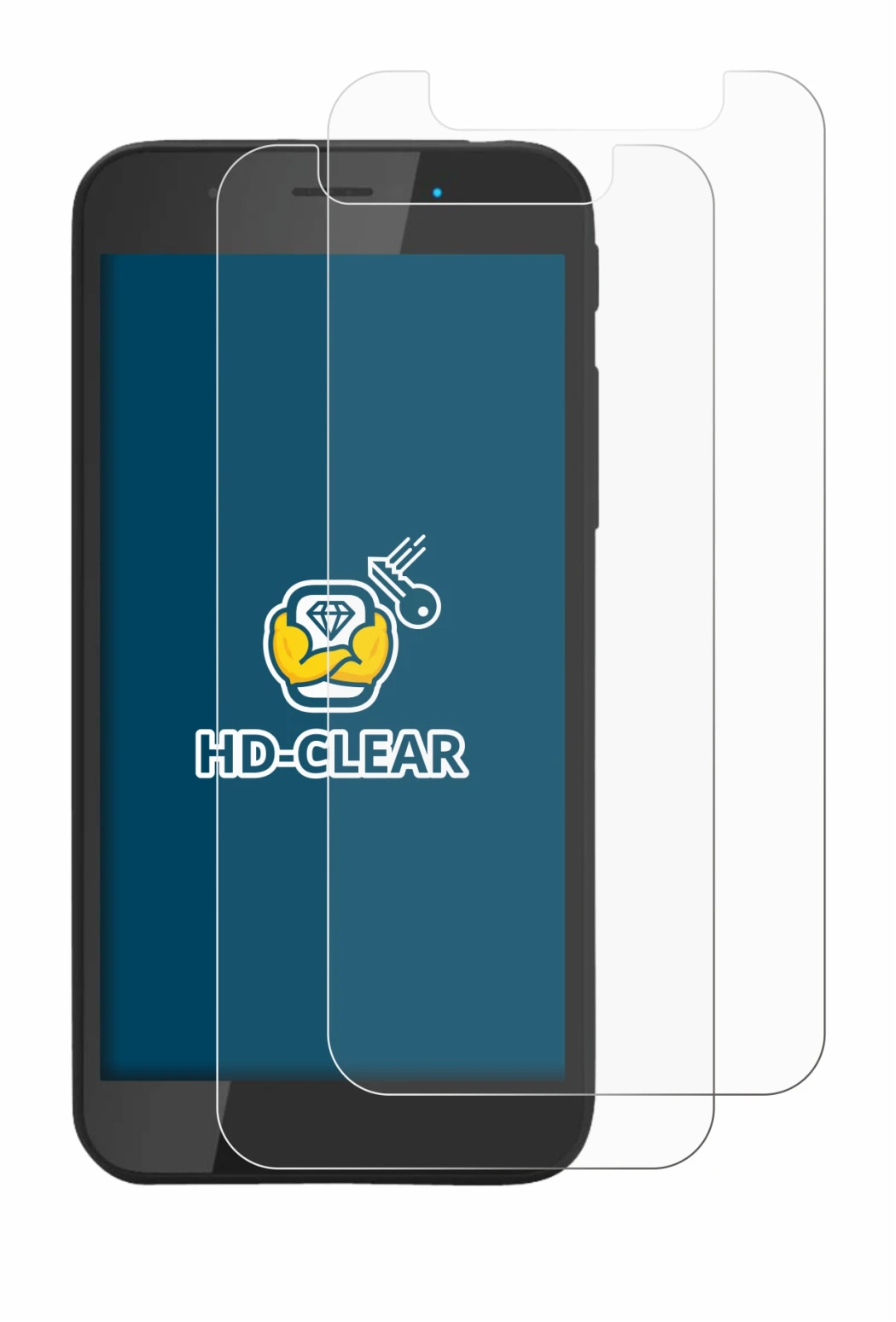 Image of the device Shiftphones Shift5me with a wide variety of screen protectors.