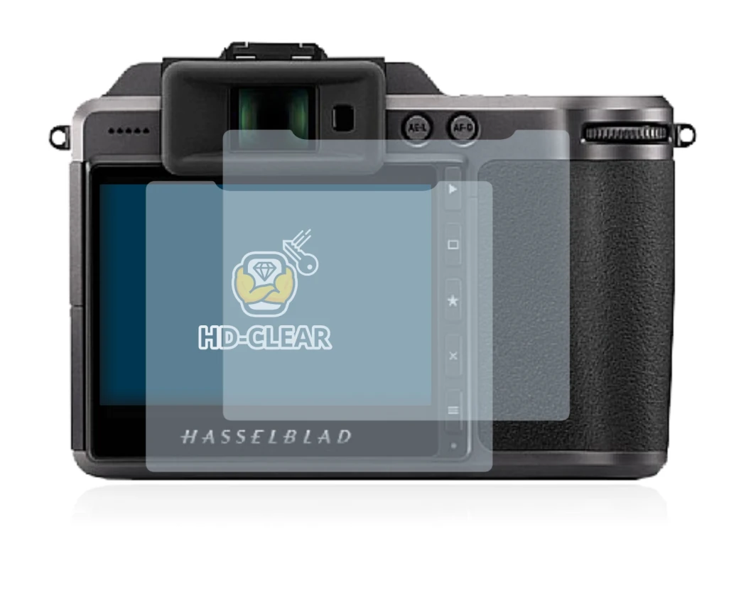 Image of the device Hasselblad X1D II 50C with a wide variety of screen protectors.