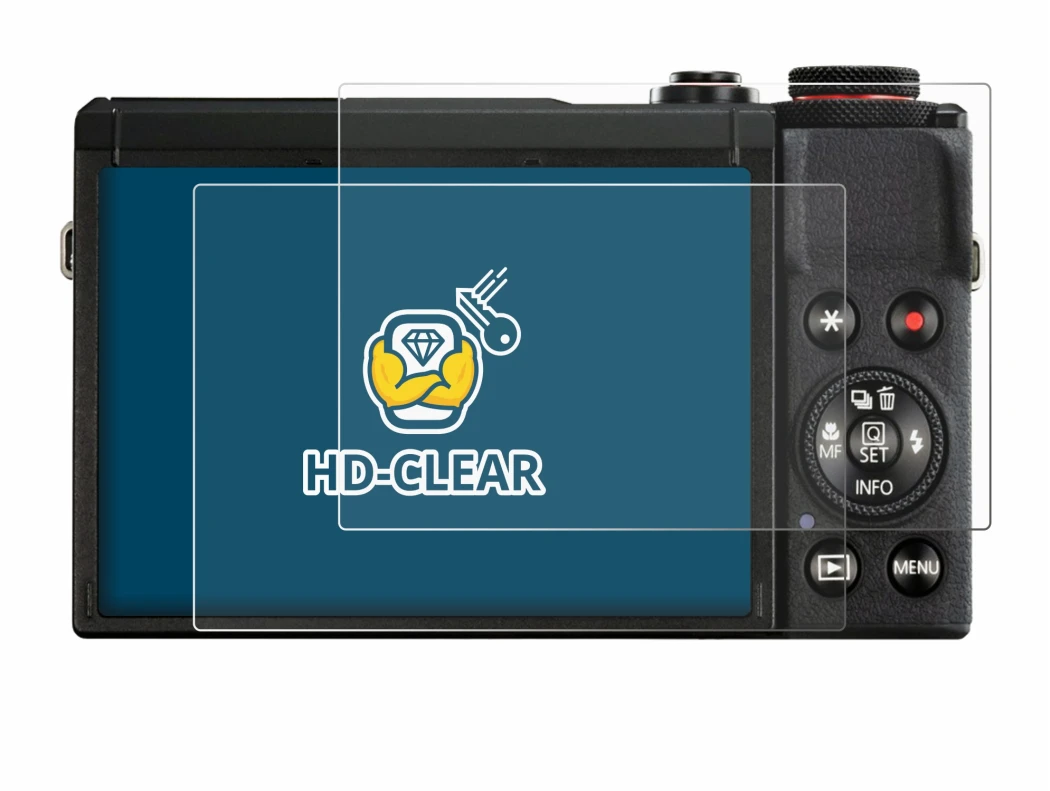 Image of the device Canon PowerShot G7 X Mark III with a wide variety of screen protectors.