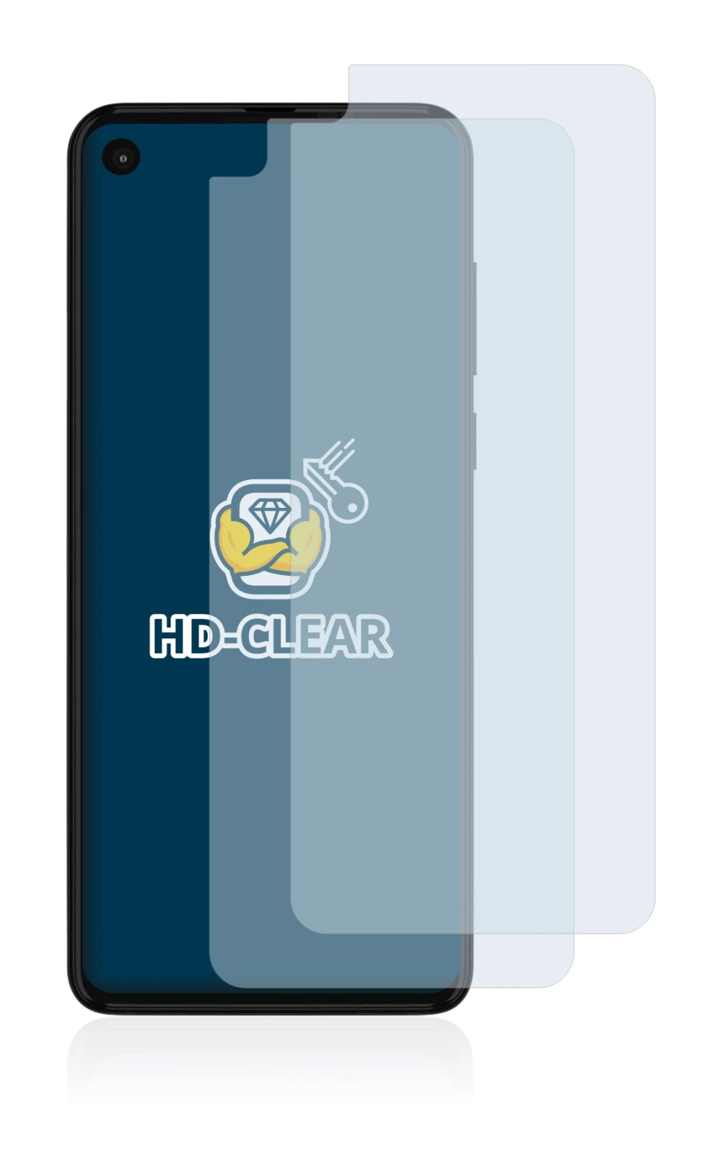 Image of the device Motorola One Action with a wide variety of screen protectors.