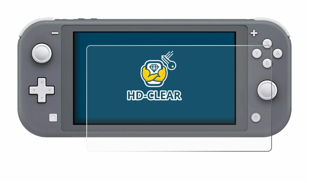 Image of the device Nintendo Switch Lite with a wide variety of screen protectors.