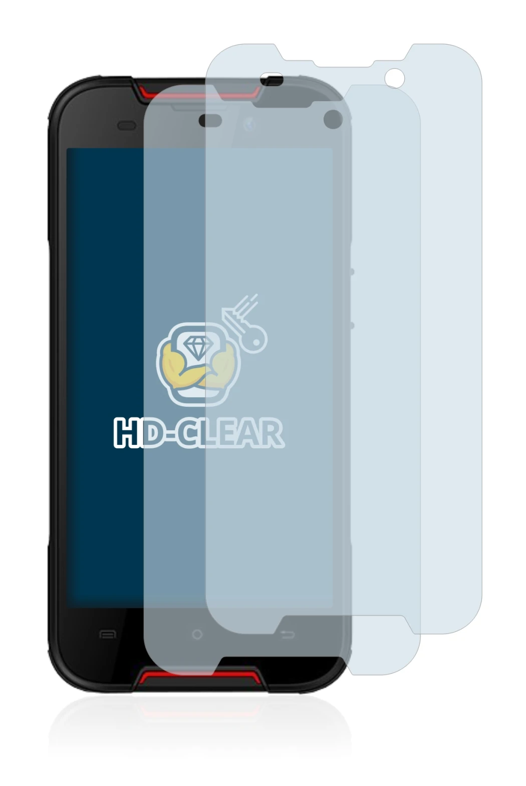 Image of the device Cubot Quest Lite with a wide variety of screen protectors.