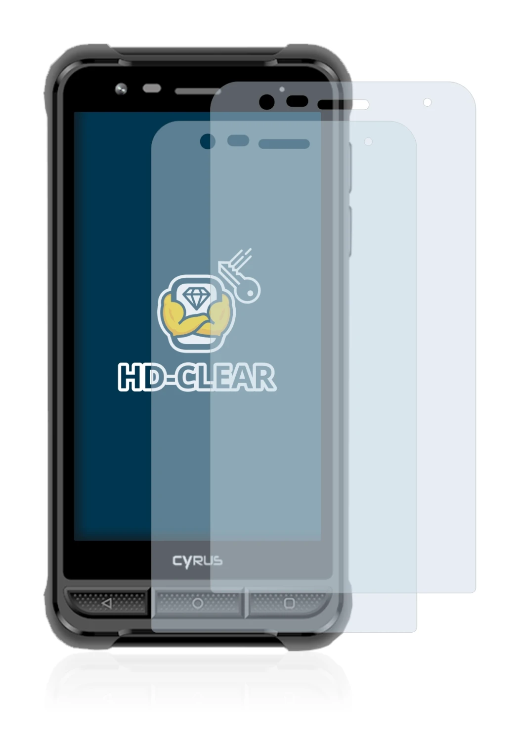 Image of the device Cyrus CS22 XA with a wide variety of screen protectors.
