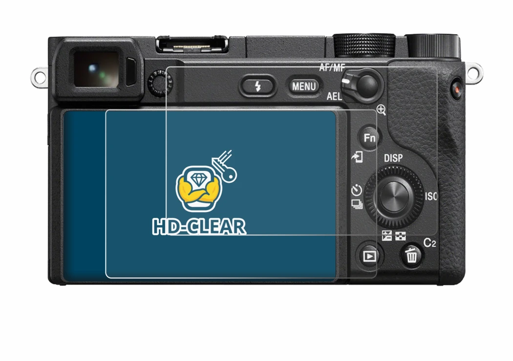 Image of the device Sony Alpha 6100 with a wide variety of screen protectors.