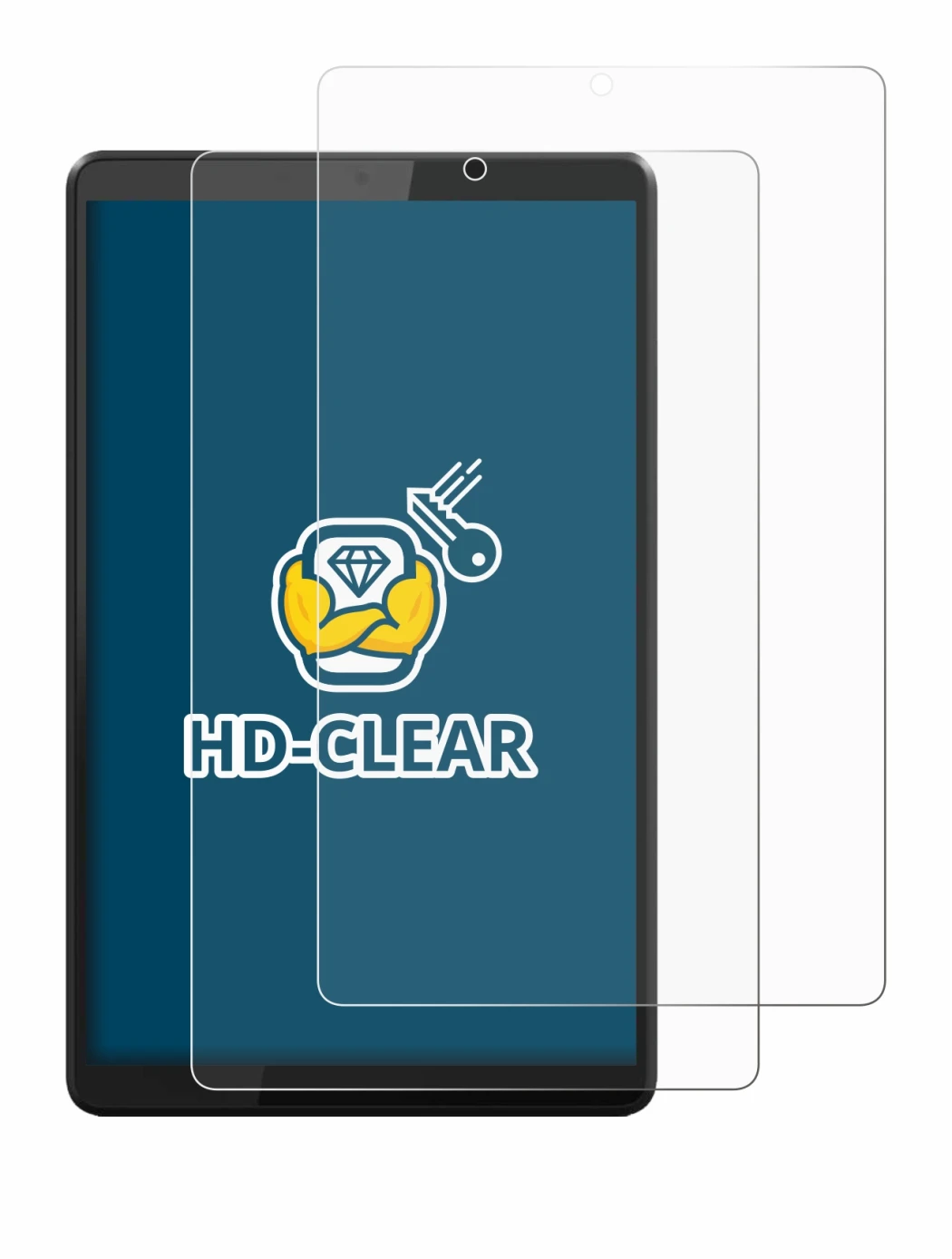 Image of the device Lenovo Tab M8 with a wide variety of screen protectors.