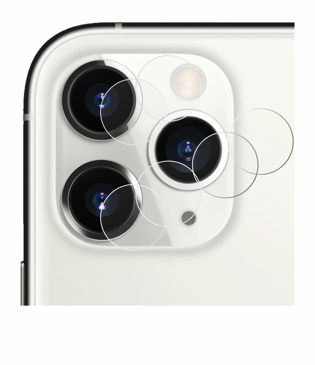 Image of the device Apple iPhone 11 Pro (ONLY Camera Lens) with a wide variety of screen protectors.