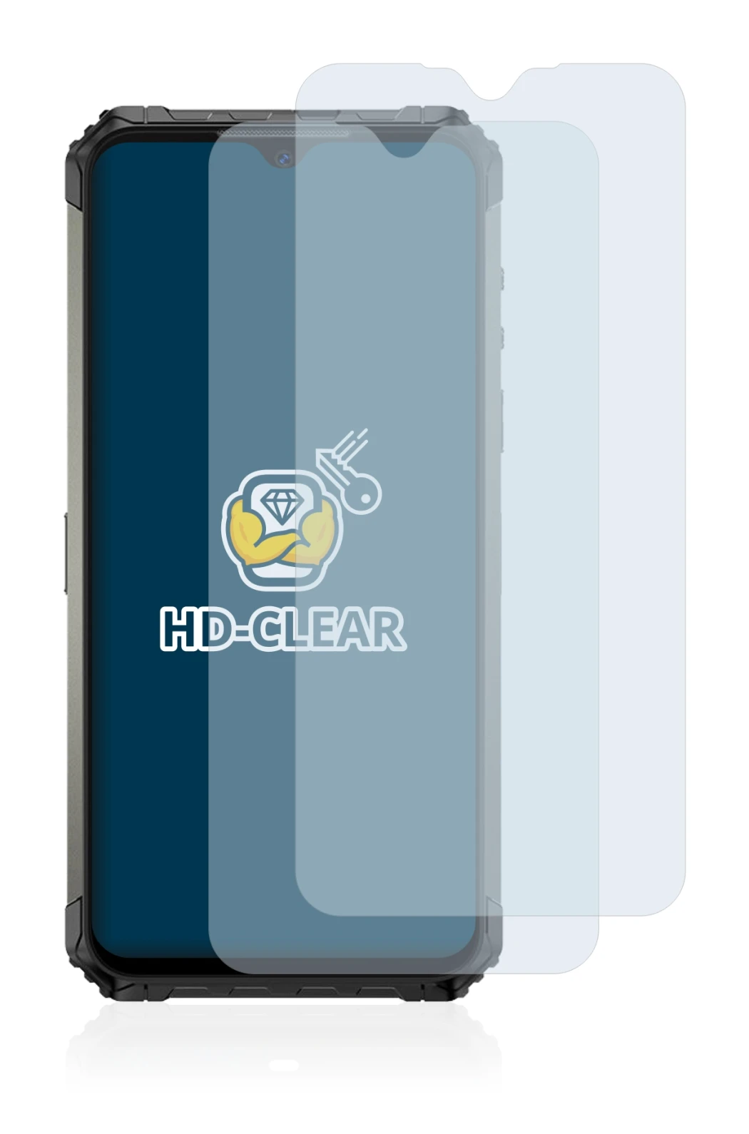 Image of the device Ulefone Armor 7 with a wide variety of screen protectors.