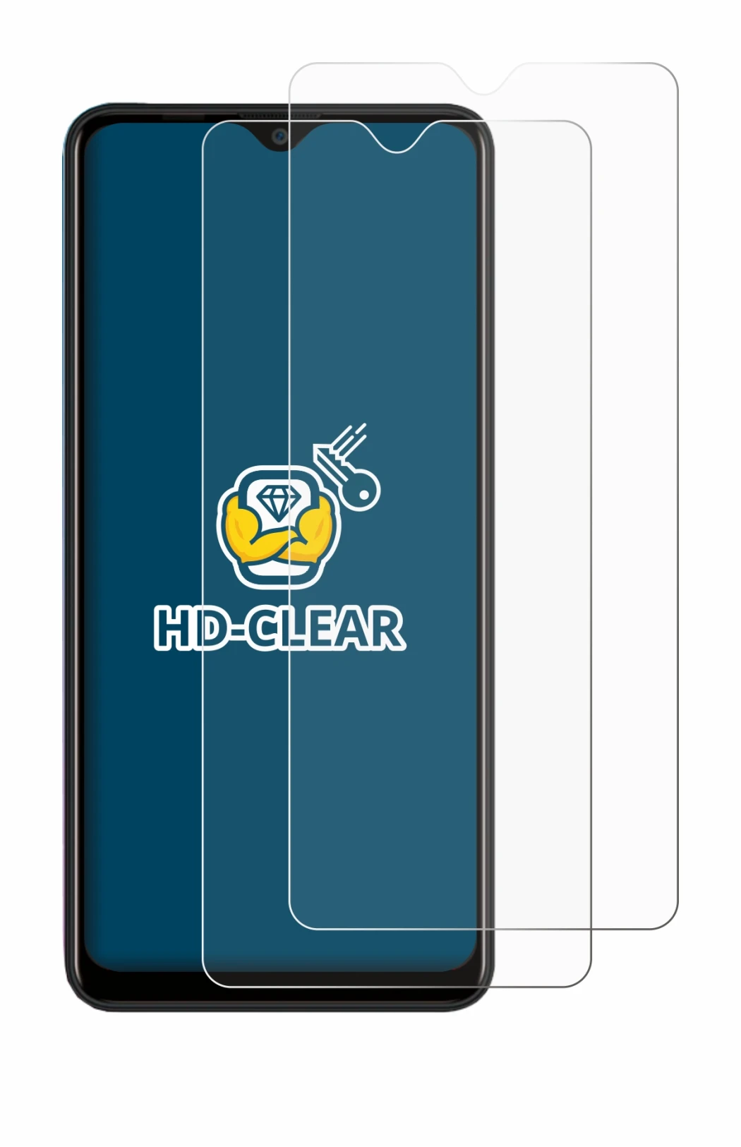 Image of the device Blackview A80 Pro with a wide variety of screen protectors.