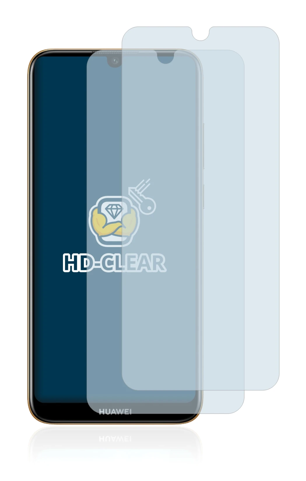 Image of the device Huawei Y6s 2019 with a wide variety of screen protectors.