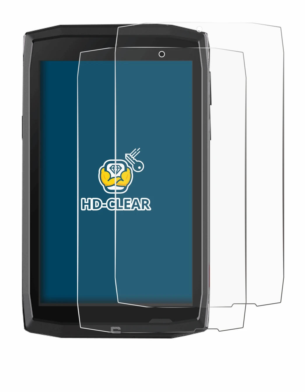 Image of the device Crosscall Core T4 with a wide variety of screen protectors.