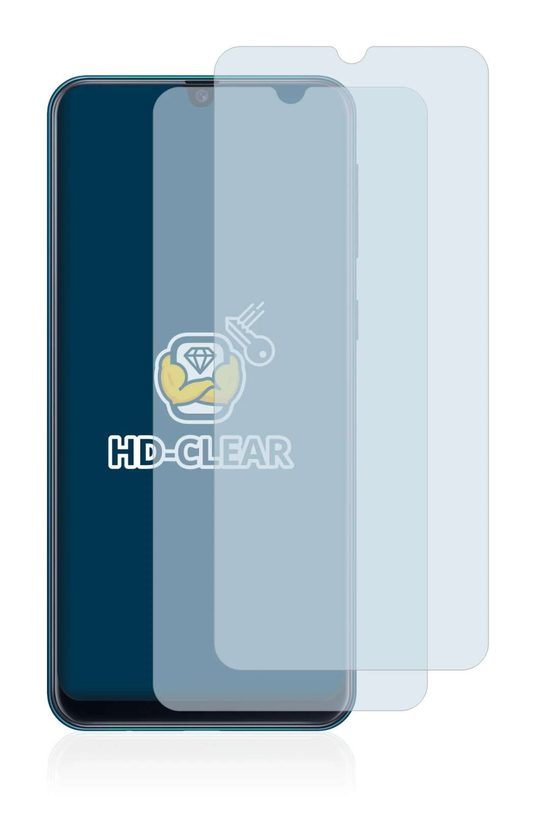 Image of the device Samsung Galaxy M21 with a wide variety of screen protectors.