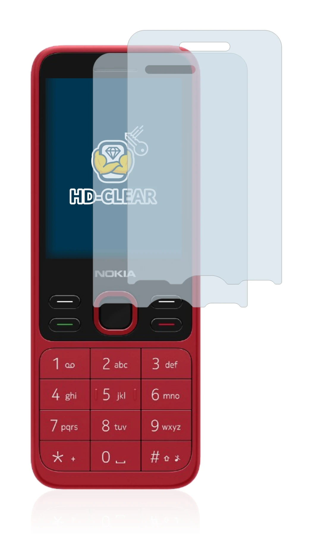 Image of the device Nokia 150 2020 with a wide variety of screen protectors.