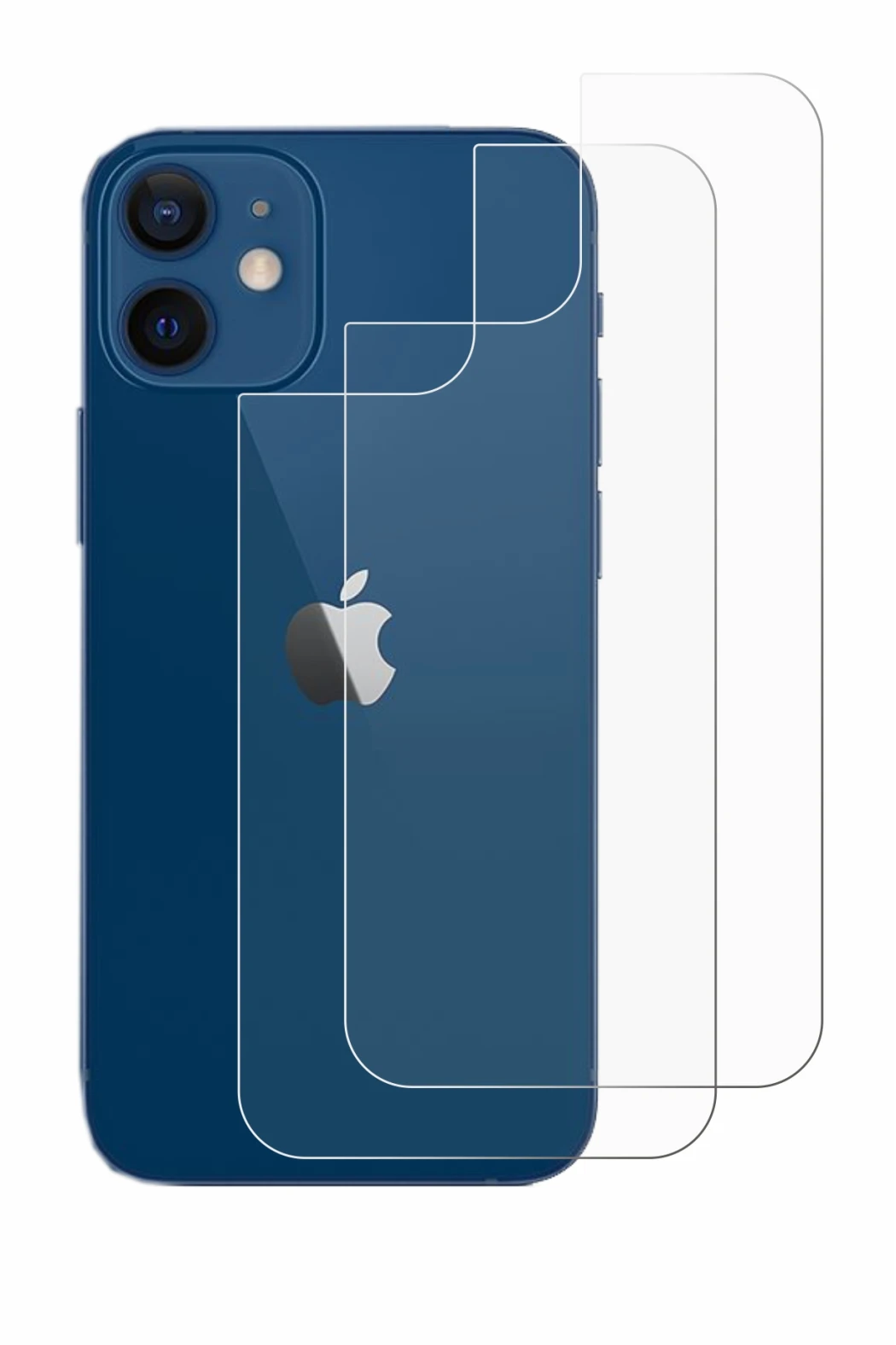Image of the device Apple iPhone 12 (Back) with a wide variety of screen protectors.