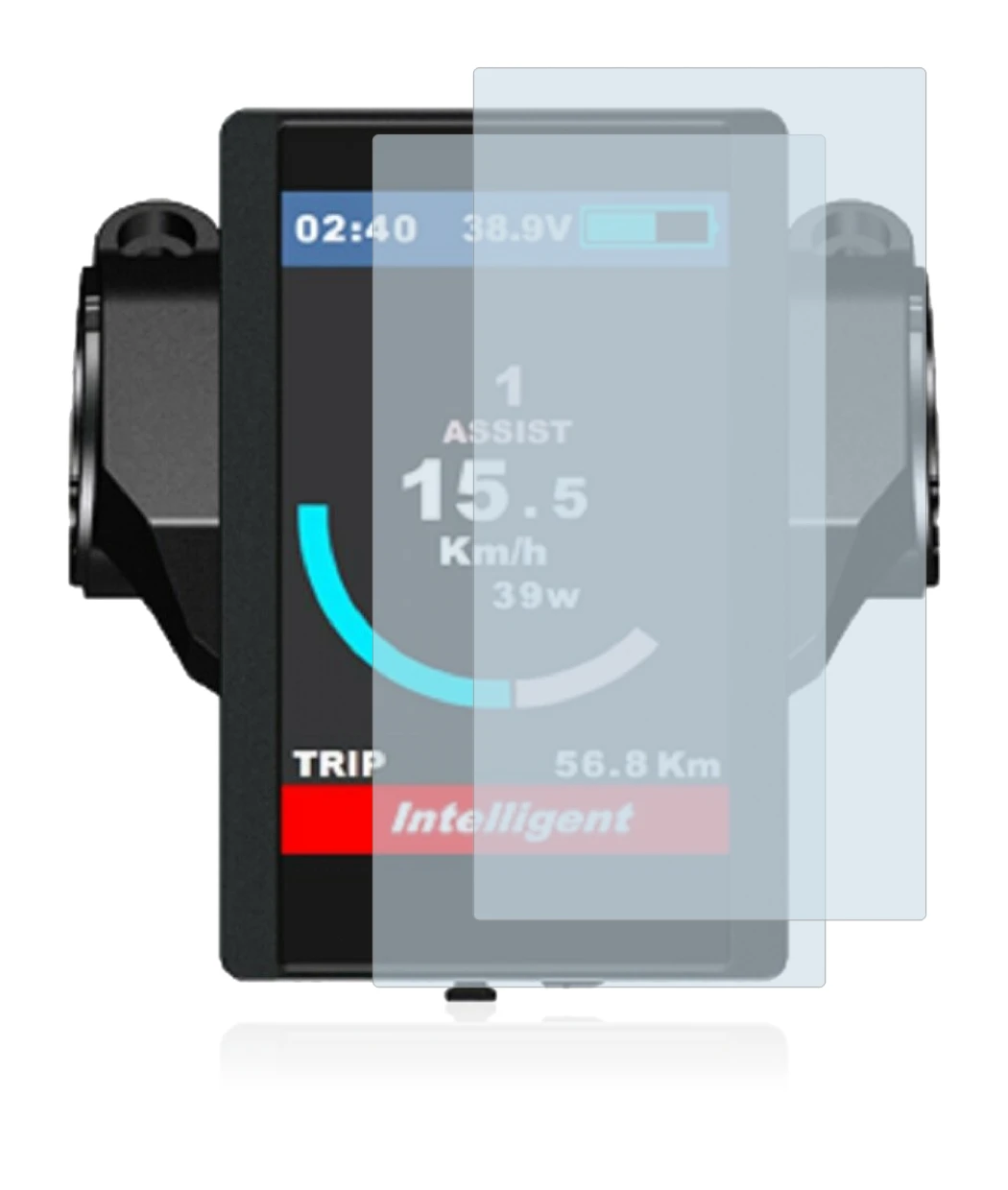 Image of the device Bafang 850c with a wide variety of screen protectors.