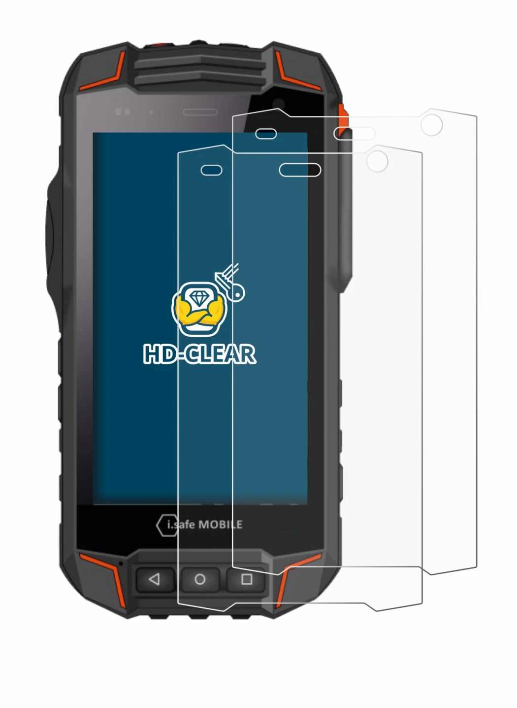 Image of the device i.safe MOBILE IS530.1 with a wide variety of screen protectors.