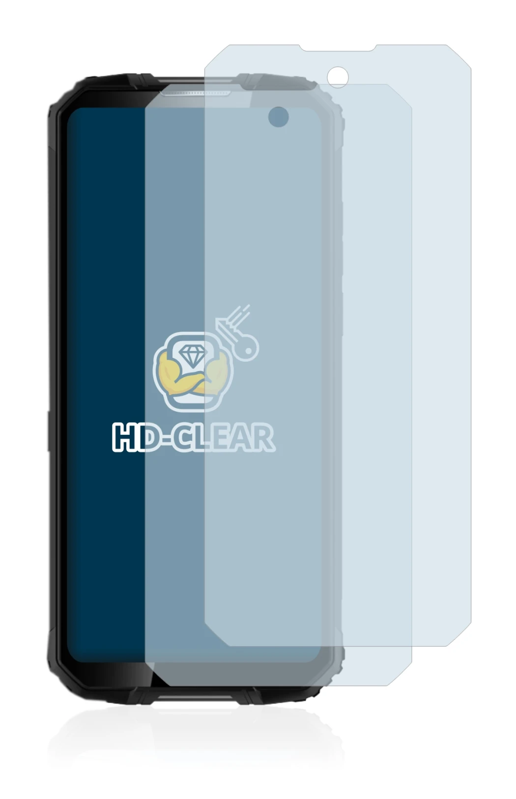 Image of the device Oukitel WP10 5G with a wide variety of screen protectors.