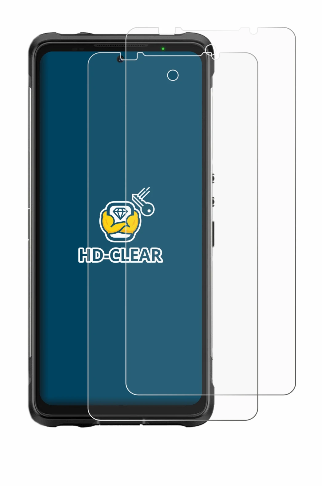 Image of the device Ulefone Armor 10 5G with a wide variety of screen protectors.