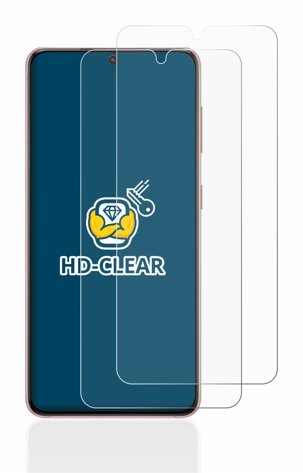 Image of the device Samsung Galaxy S21 5G with a wide variety of screen protectors.