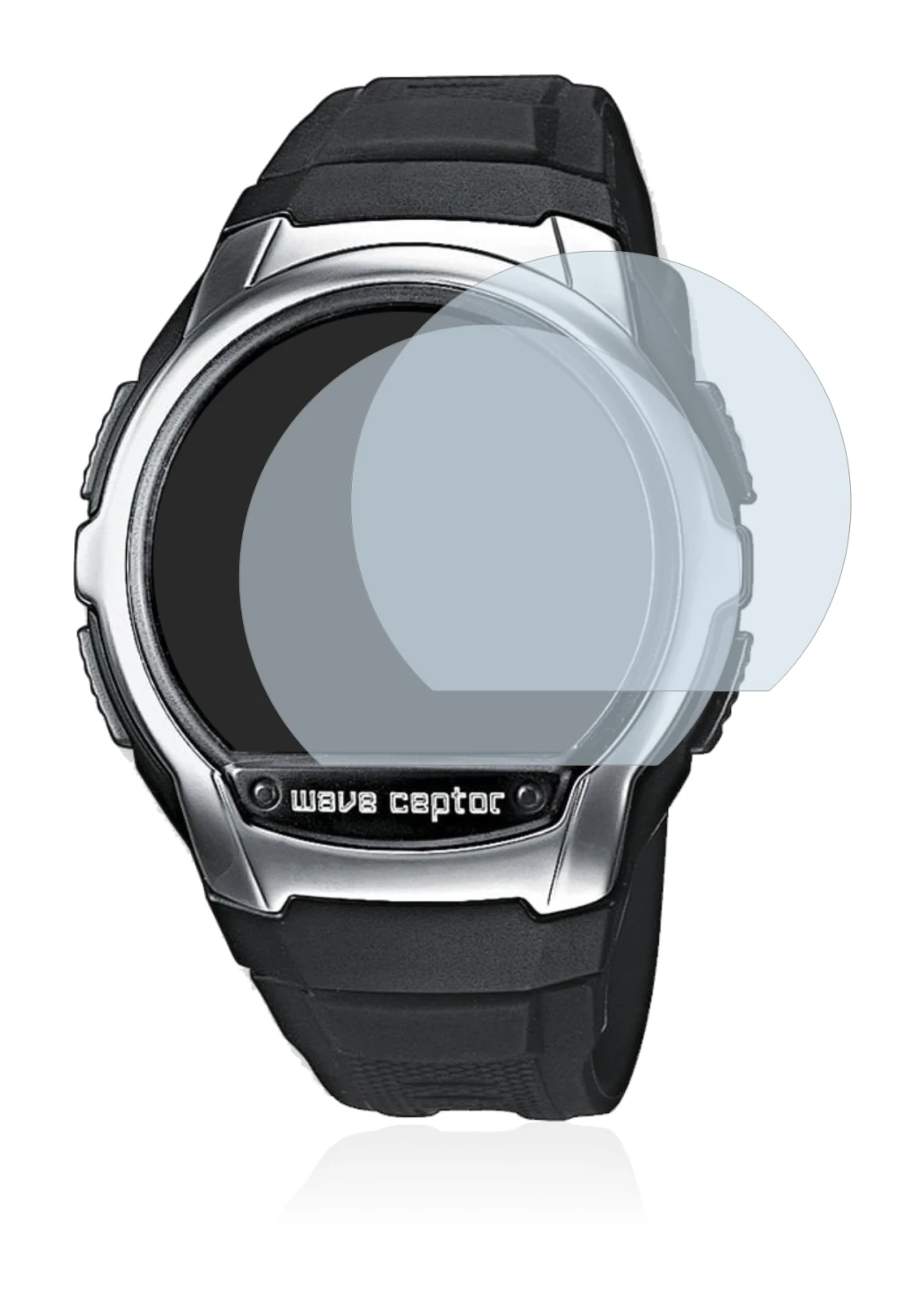 Image of the device Casio Wave Ceptor WV-58 with a wide variety of screen protectors.