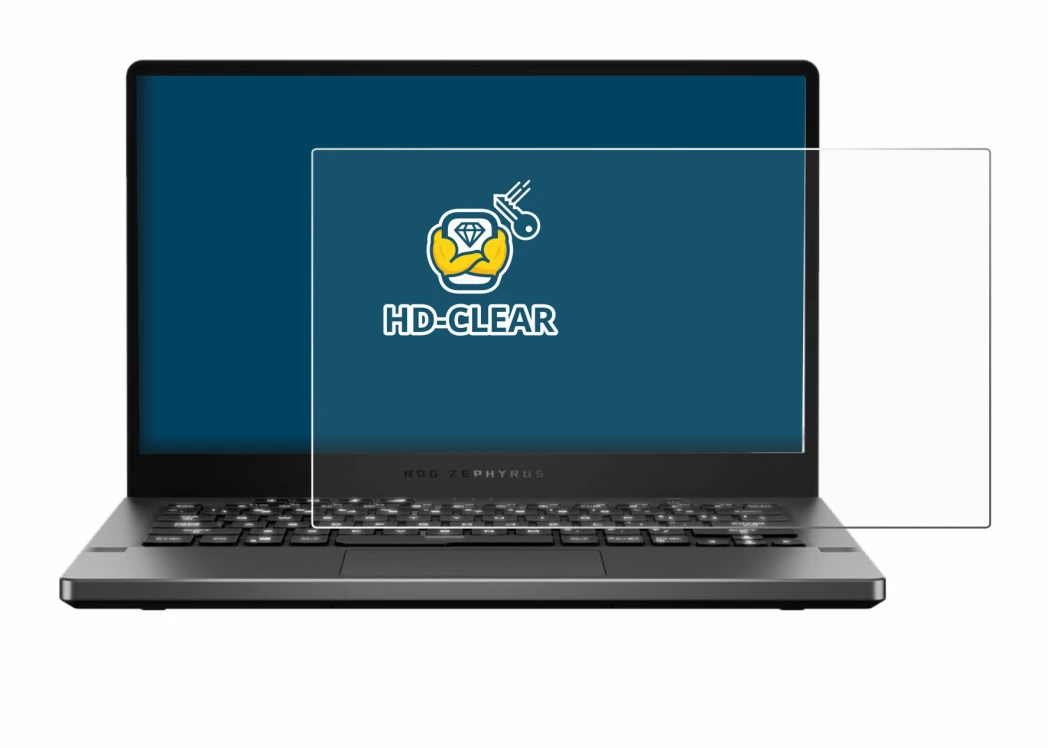 Image of the device ASUS ROG Zephyrus G14 GA401 with a wide variety of screen protectors.