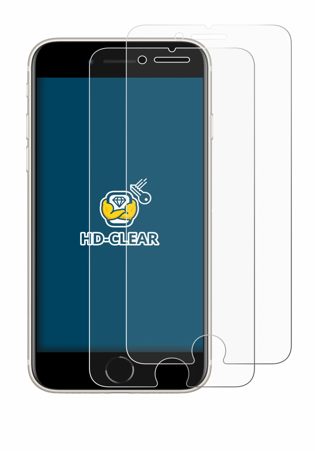 Image of the device Apple iPhone SE 3 2022 with a wide variety of screen protectors.