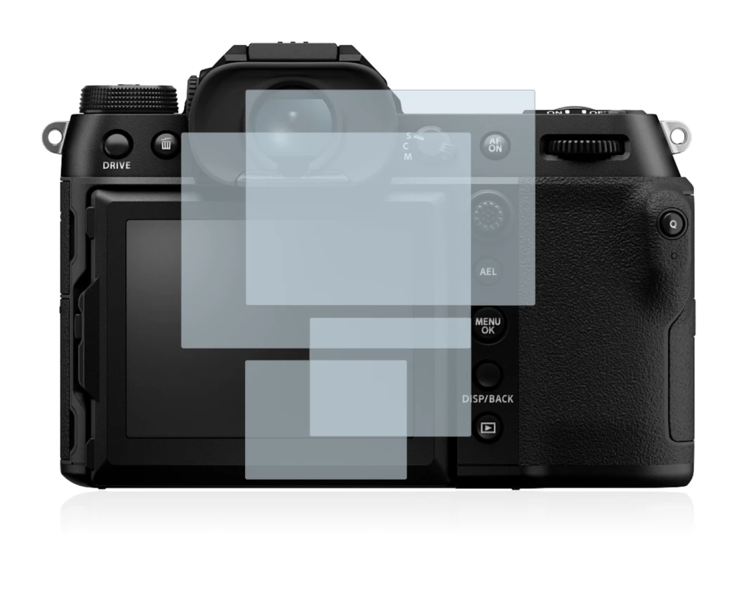 Image of the device Fujifilm GFX100S with a wide variety of screen protectors.