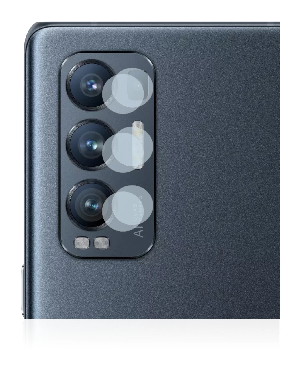 Image of the device Oppo Find X3 Neo (ONLY Camera Lens) with a wide variety of screen protectors.