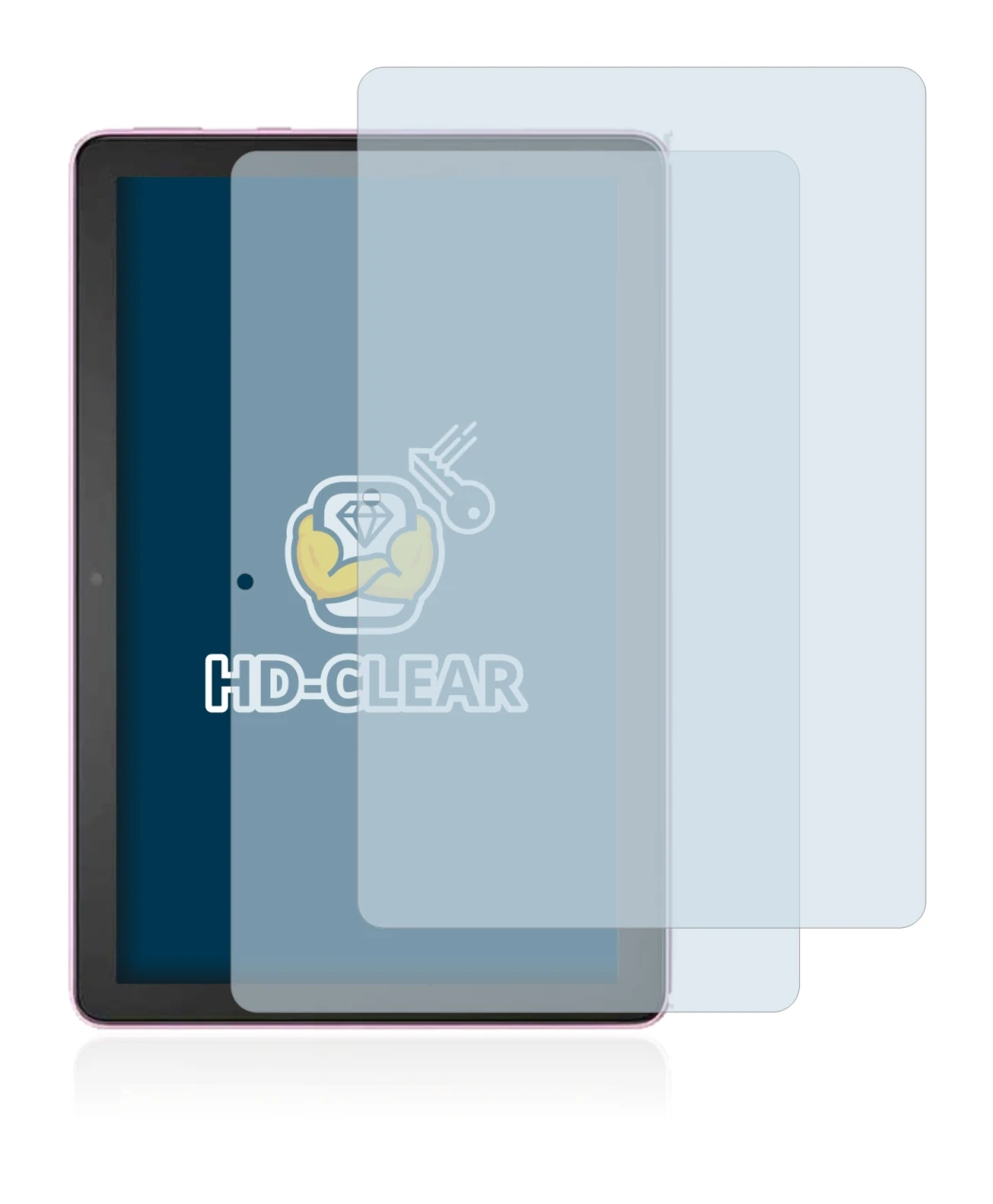 Image of the device Amazon Fire HD 10 Plus 2021 (11th Gen.) with a wide variety of screen protectors.