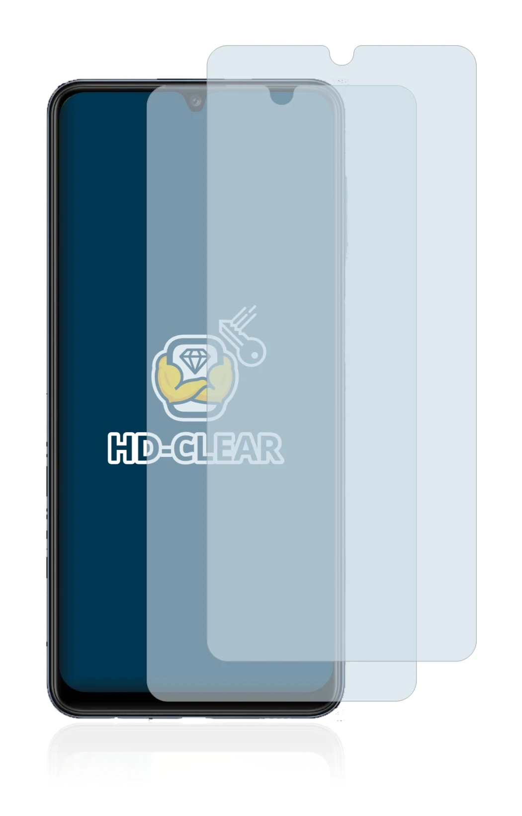 Image of the device Samsung Galaxy M32 with a wide variety of screen protectors.