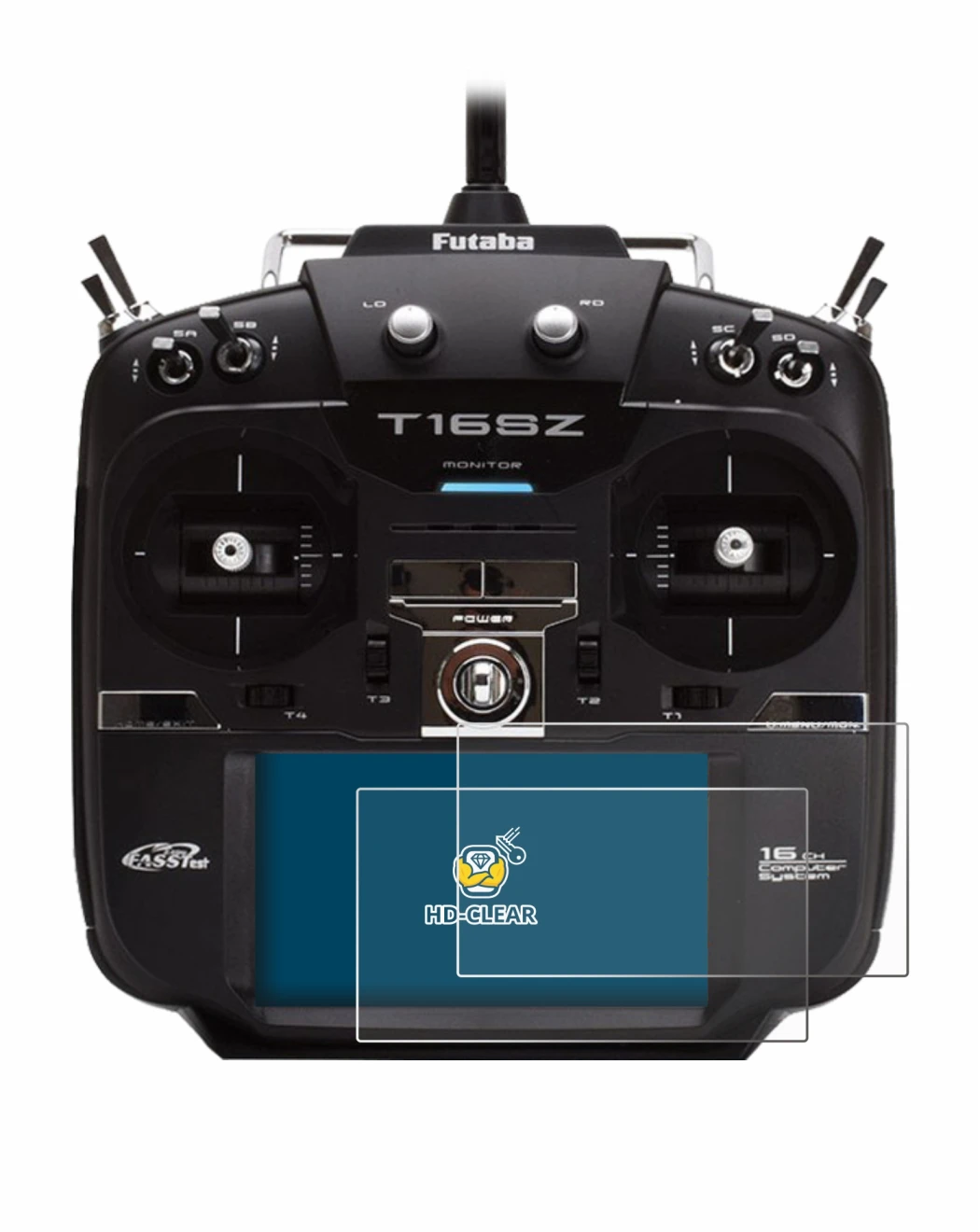 Image of the device Robbe Futaba T16IZ with a wide variety of screen protectors.