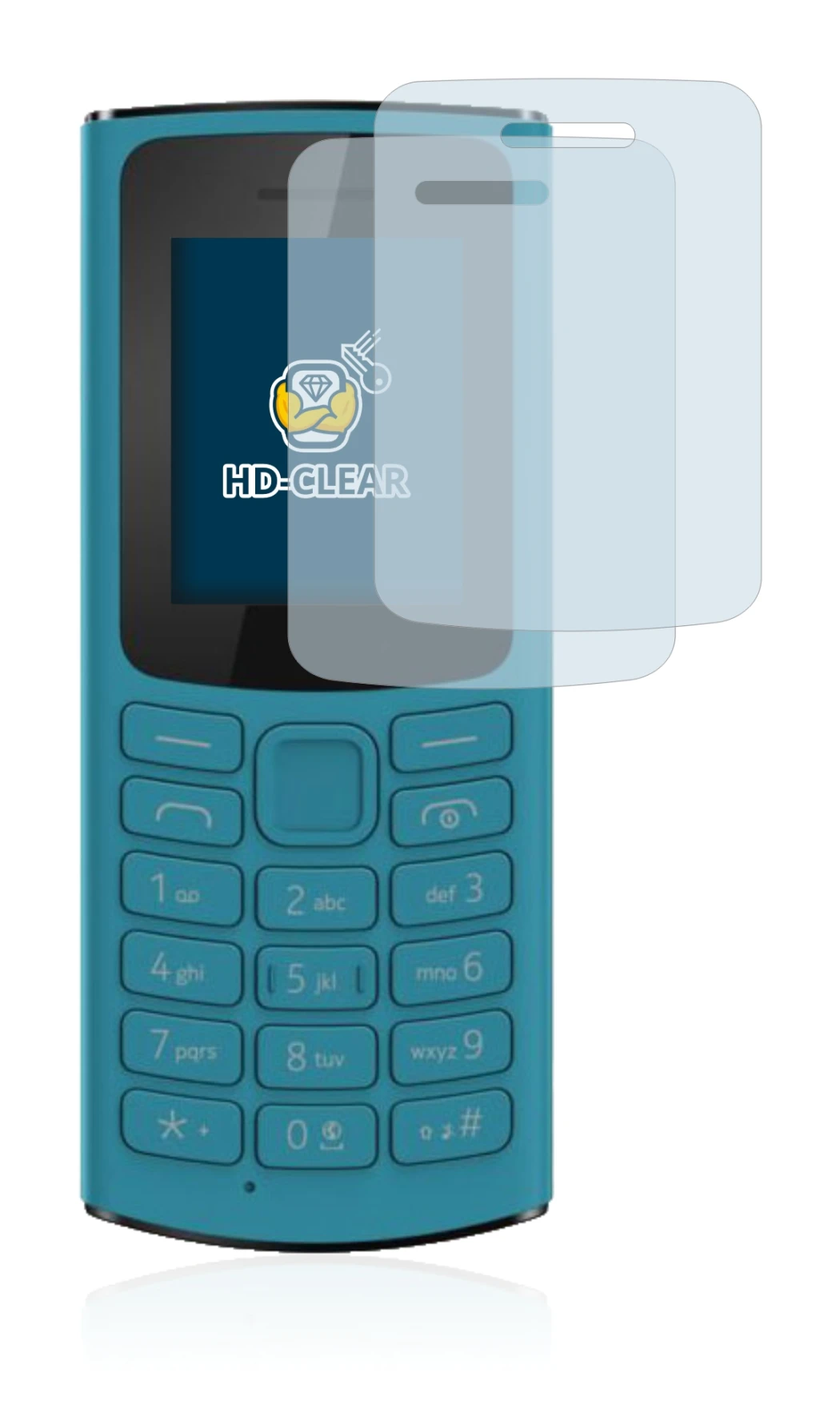 Image of the device Nokia 105 4G 2021 with a wide variety of screen protectors.