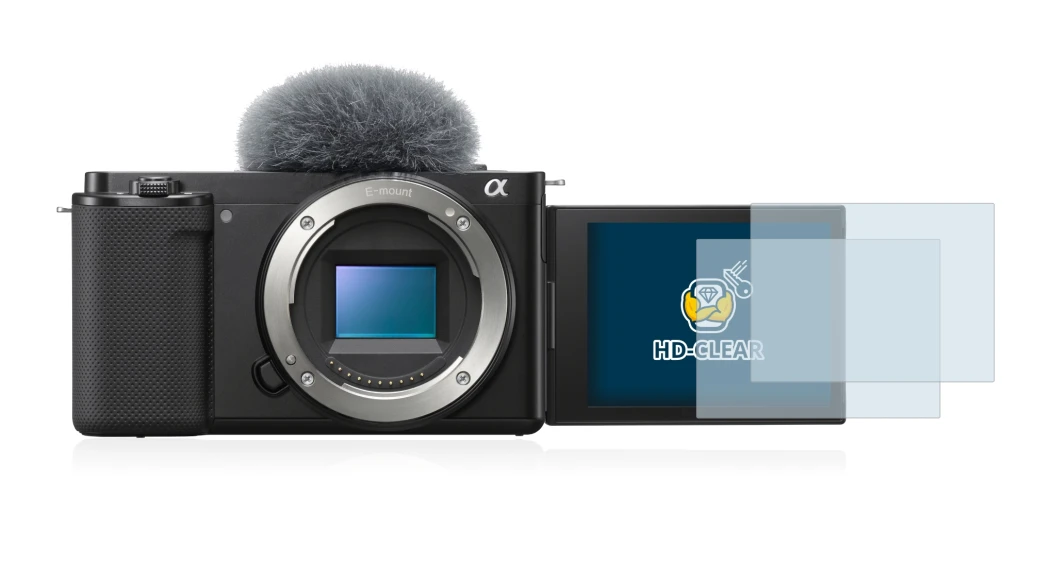 Image of the device Sony Alpha ZV-E10 with a wide variety of screen protectors.