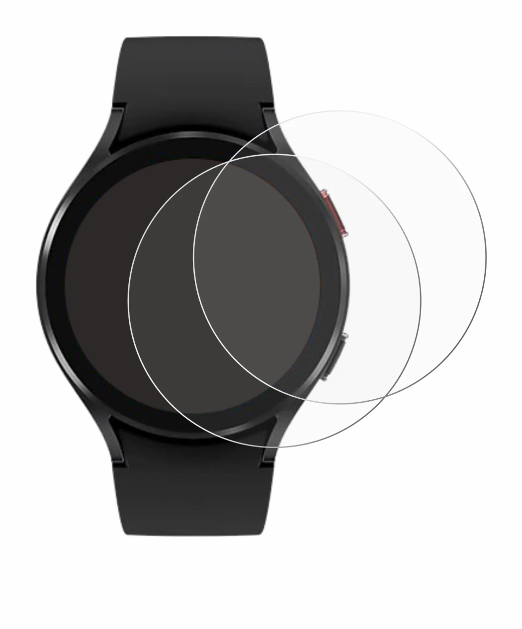 Image of the device Samsung Galaxy Watch 4 (44mm) with a wide variety of screen protectors.
