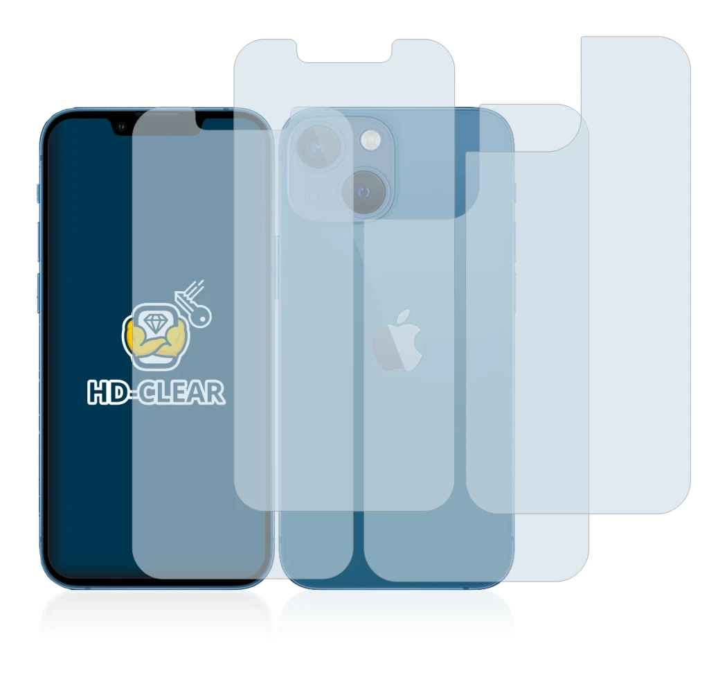 Image of the device Apple iPhone 13 mini (Front+Back) with a wide variety of screen protectors.