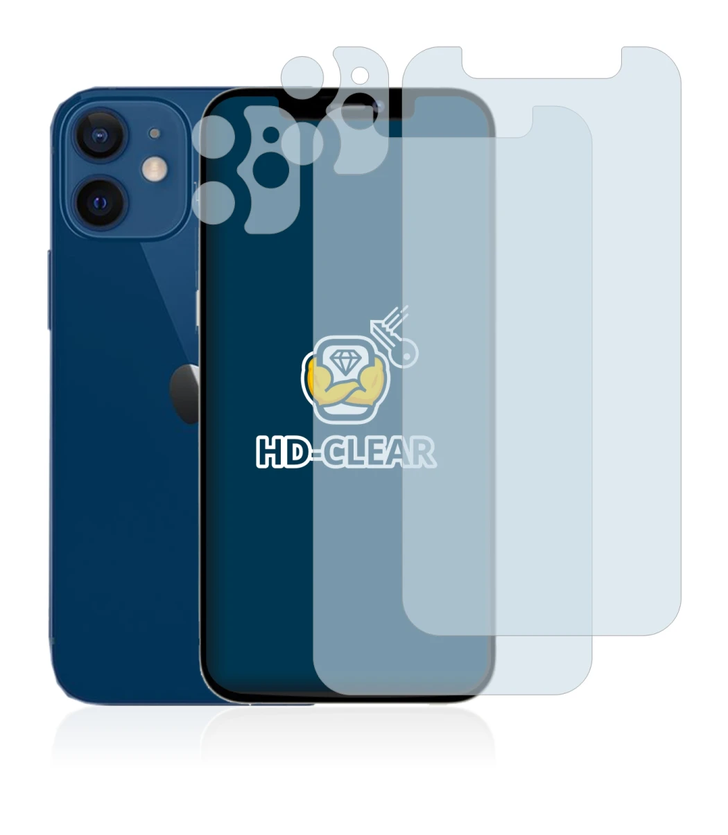 Image of the device Apple iPhone 12 mini (Front+Camera) with a wide variety of screen protectors.