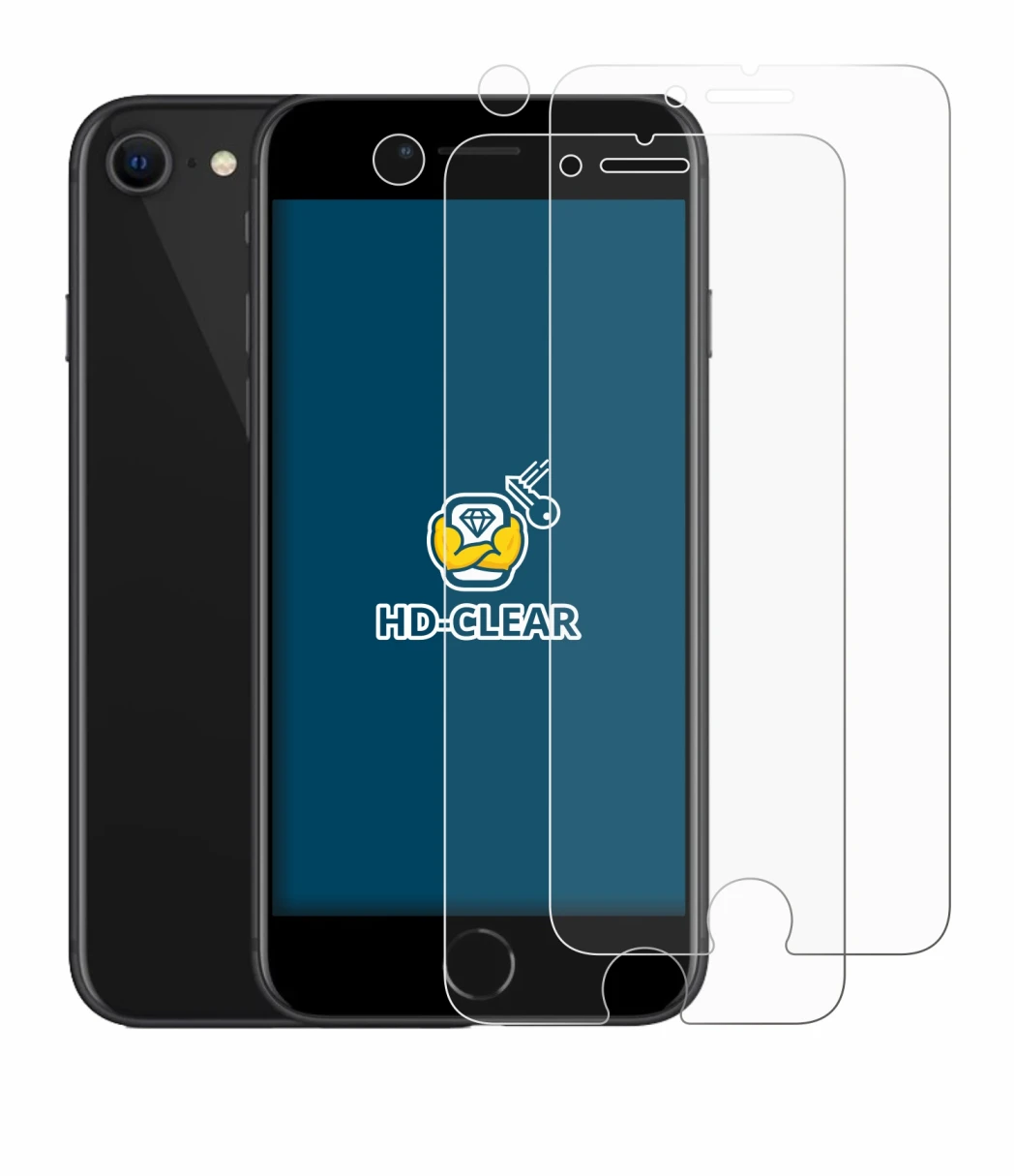 Image of the device Apple iPhone SE 2 2020 (Front+Camera) with a wide variety of screen protectors.