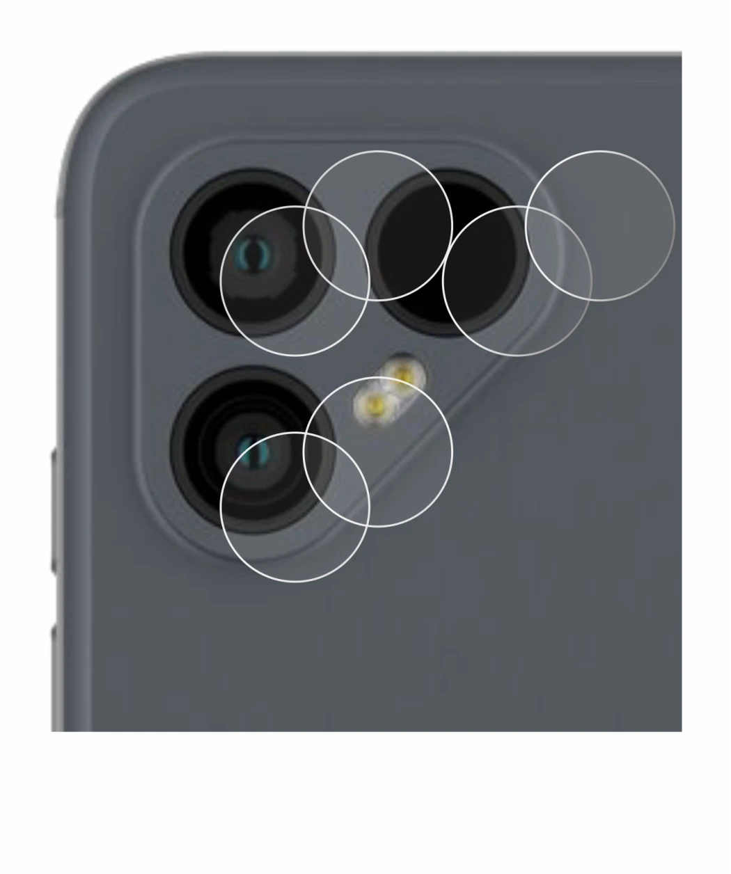Image of the device Fairphone 4 (ONLY Camera Lens) with a wide variety of screen protectors.