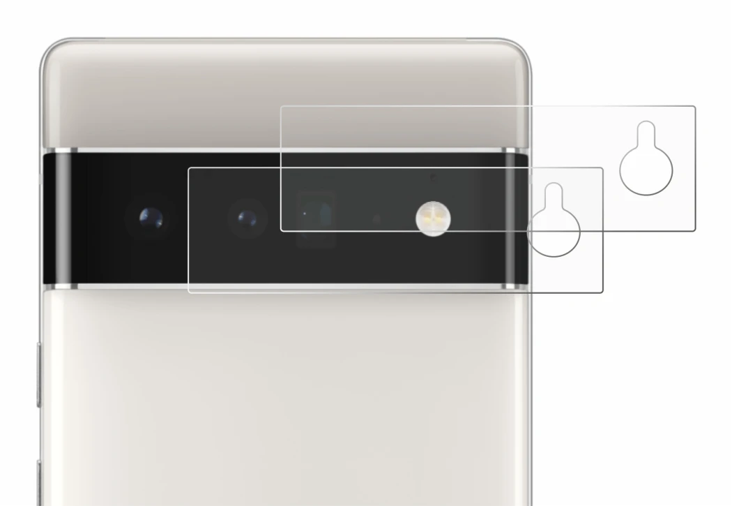Image of the device Google Pixel 6 Pro (ONLY Camera Lens) with a wide variety of screen protectors.