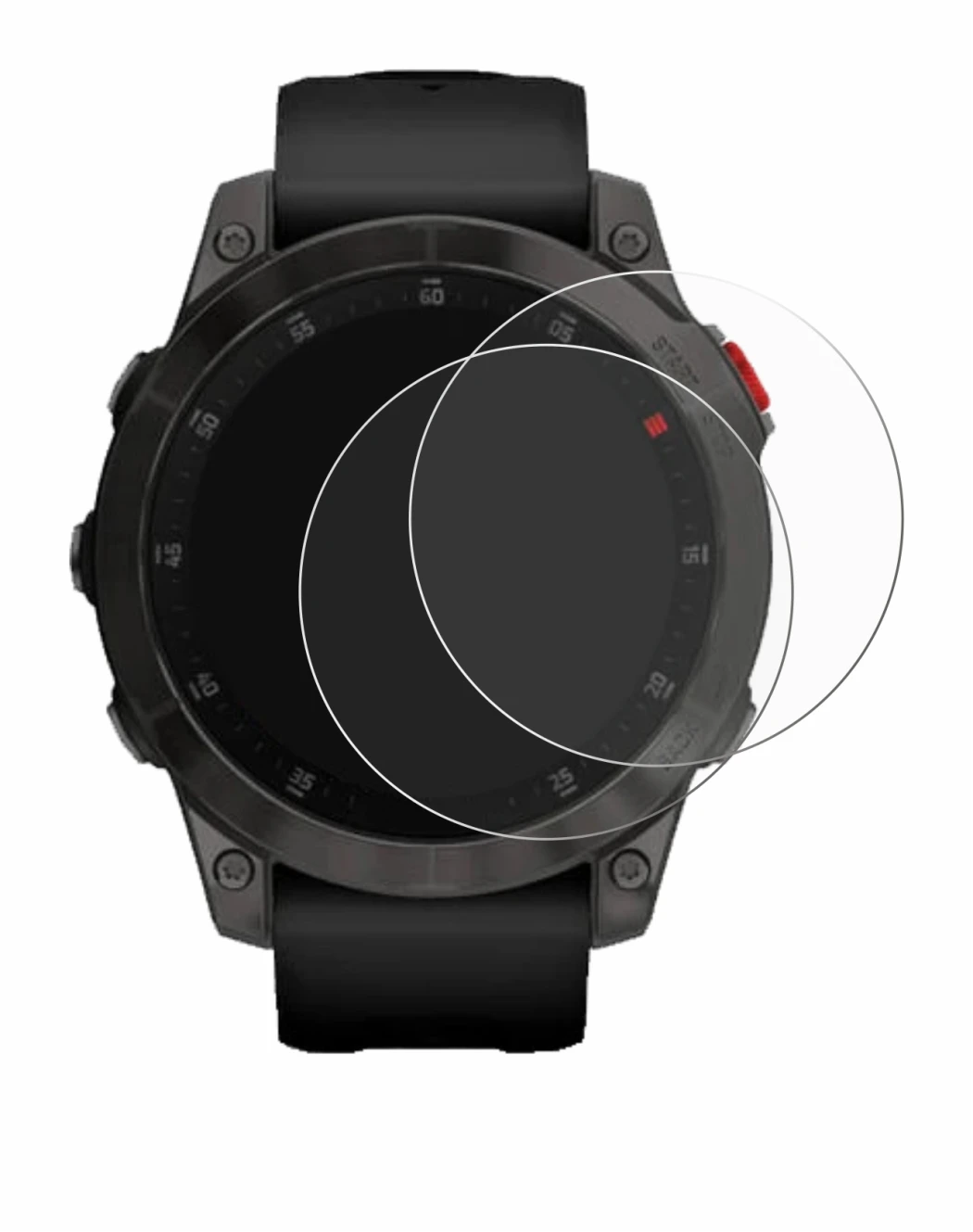 Image of the device Garmin epix (Gen. 2) with a wide variety of screen protectors.