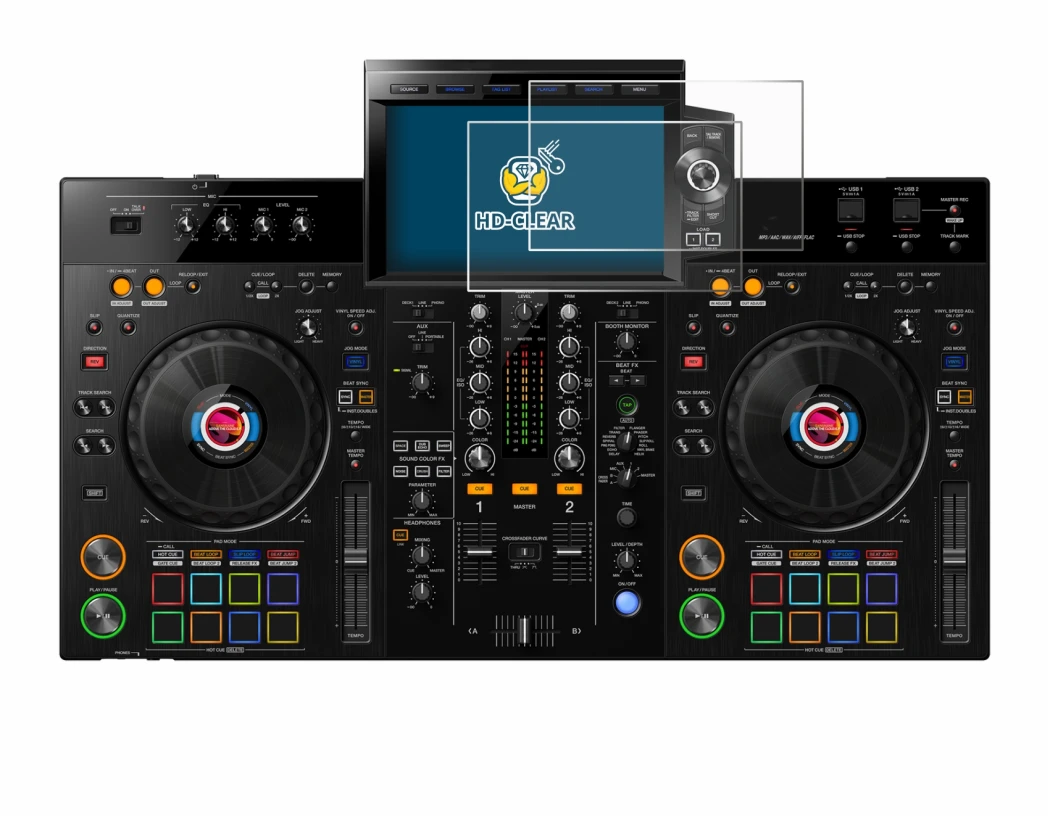 Image of the device Pioneer XDJ-RX3 with a wide variety of screen protectors.