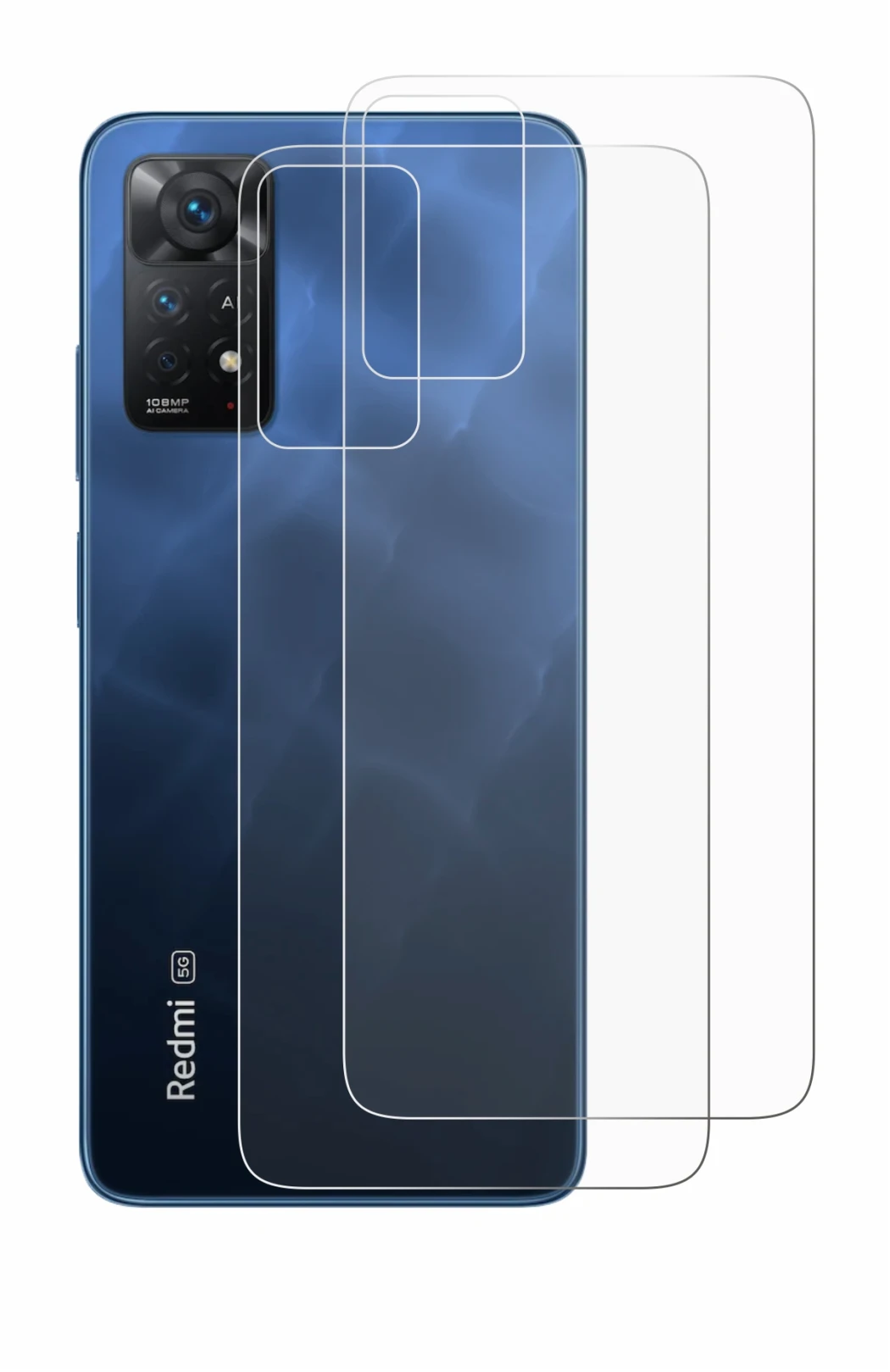 Image of the device Xiaomi Redmi Note 11 Pro 5G (Back) with a wide variety of screen protectors.