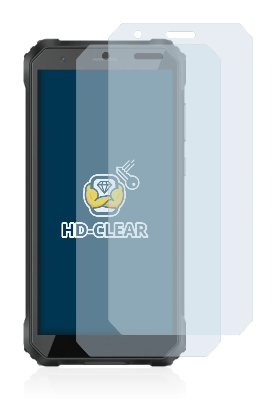 Image of the device Blackview Oscal S60 Pro with a wide variety of screen protectors.
