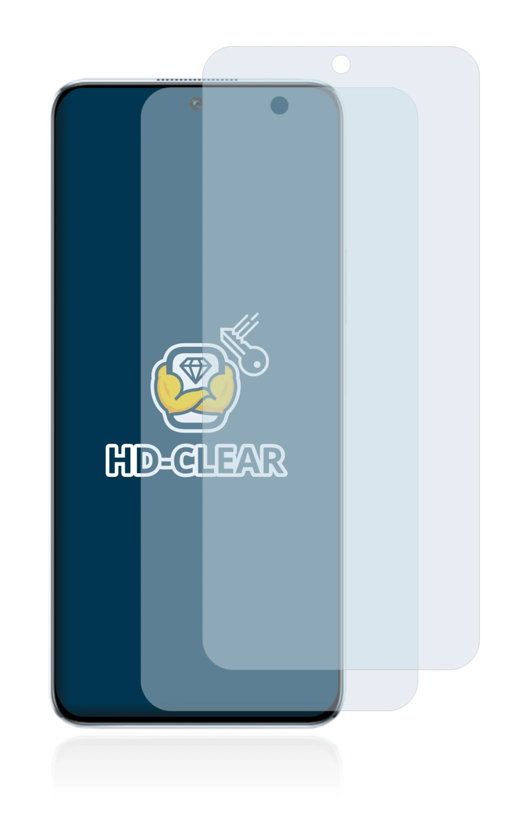 Image of the device Honor X8 with a wide variety of screen protectors.