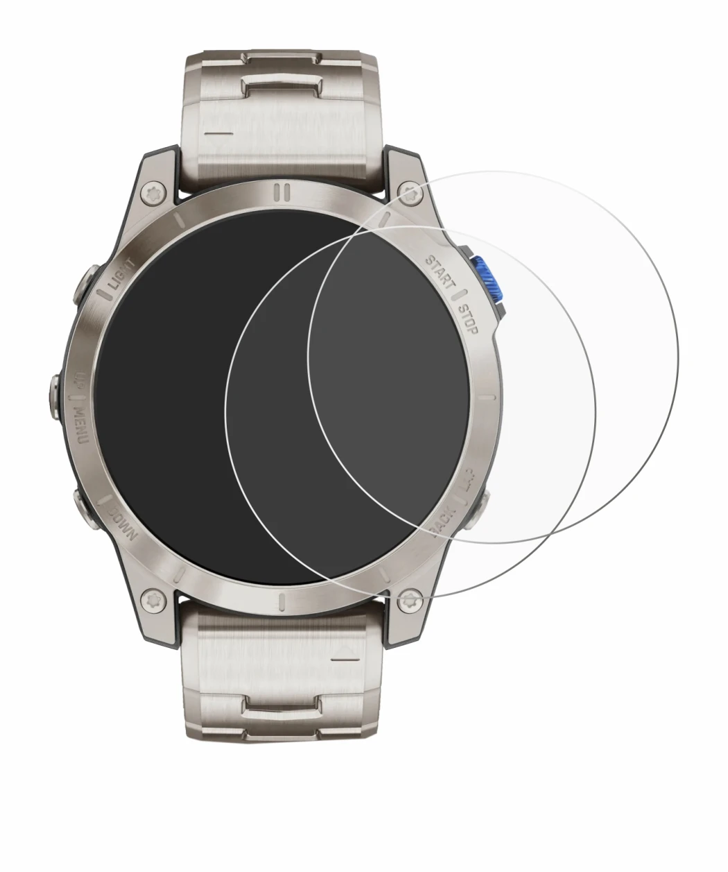 Image of the device Garmin D2 Mach 1 with a wide variety of screen protectors.