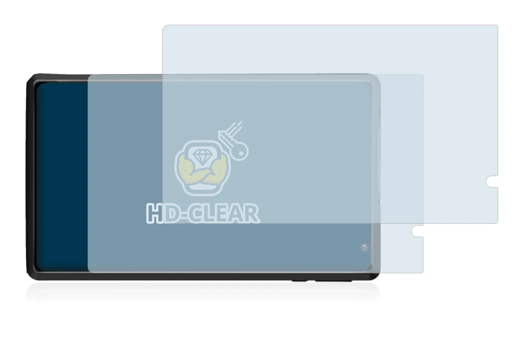 Image of the device Pritom L8 with a wide variety of screen protectors.