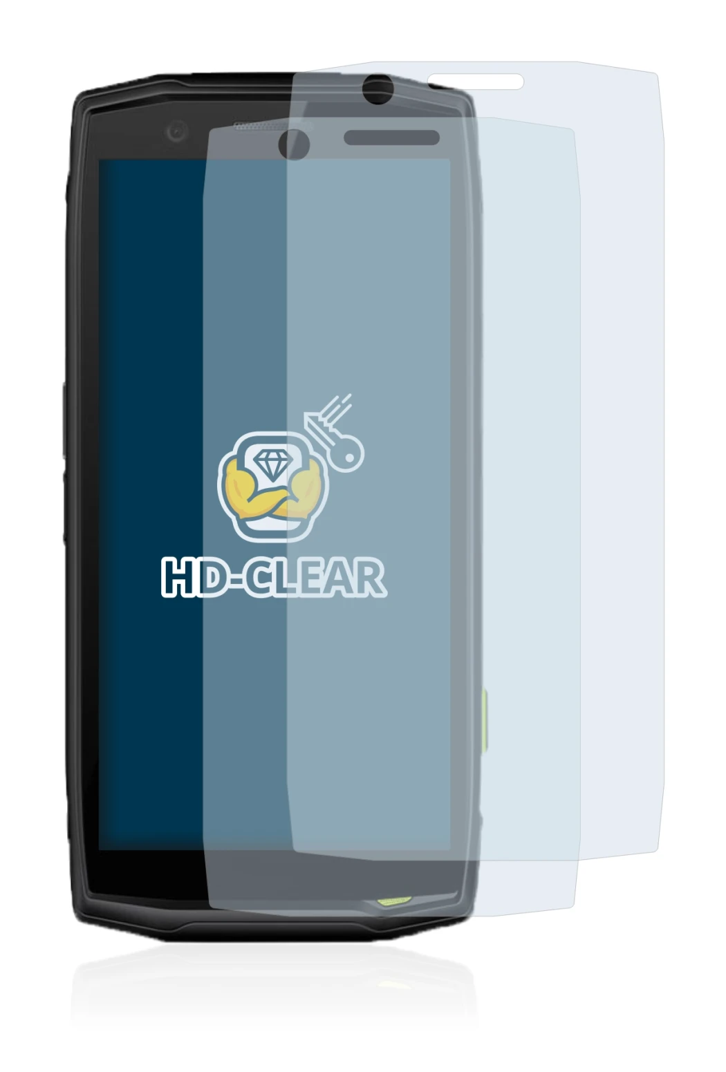 Image of the device Crosscall Action-X5 with a wide variety of screen protectors.