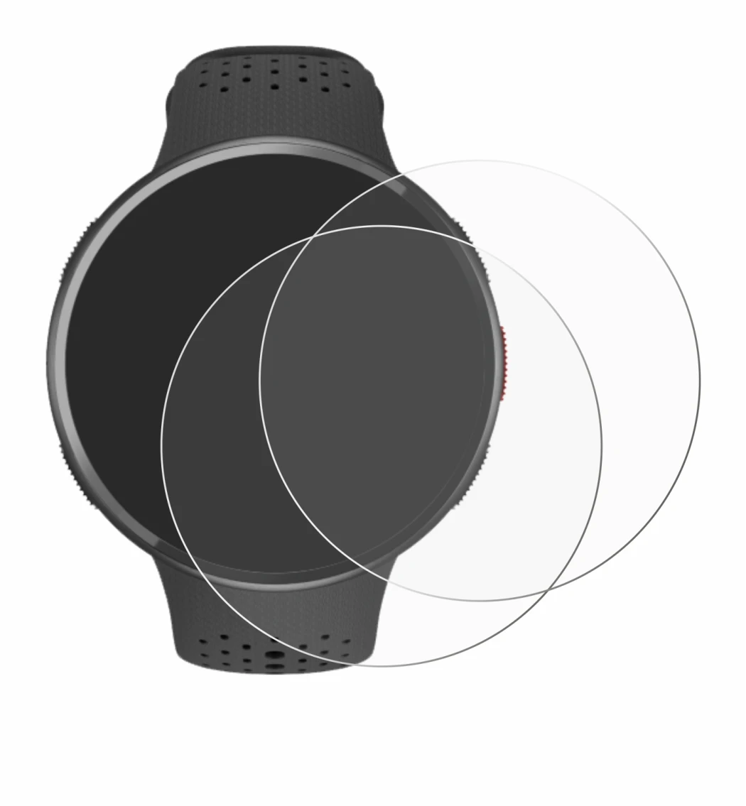 Image of the device Polar Pacer Pro with a wide variety of screen protectors.