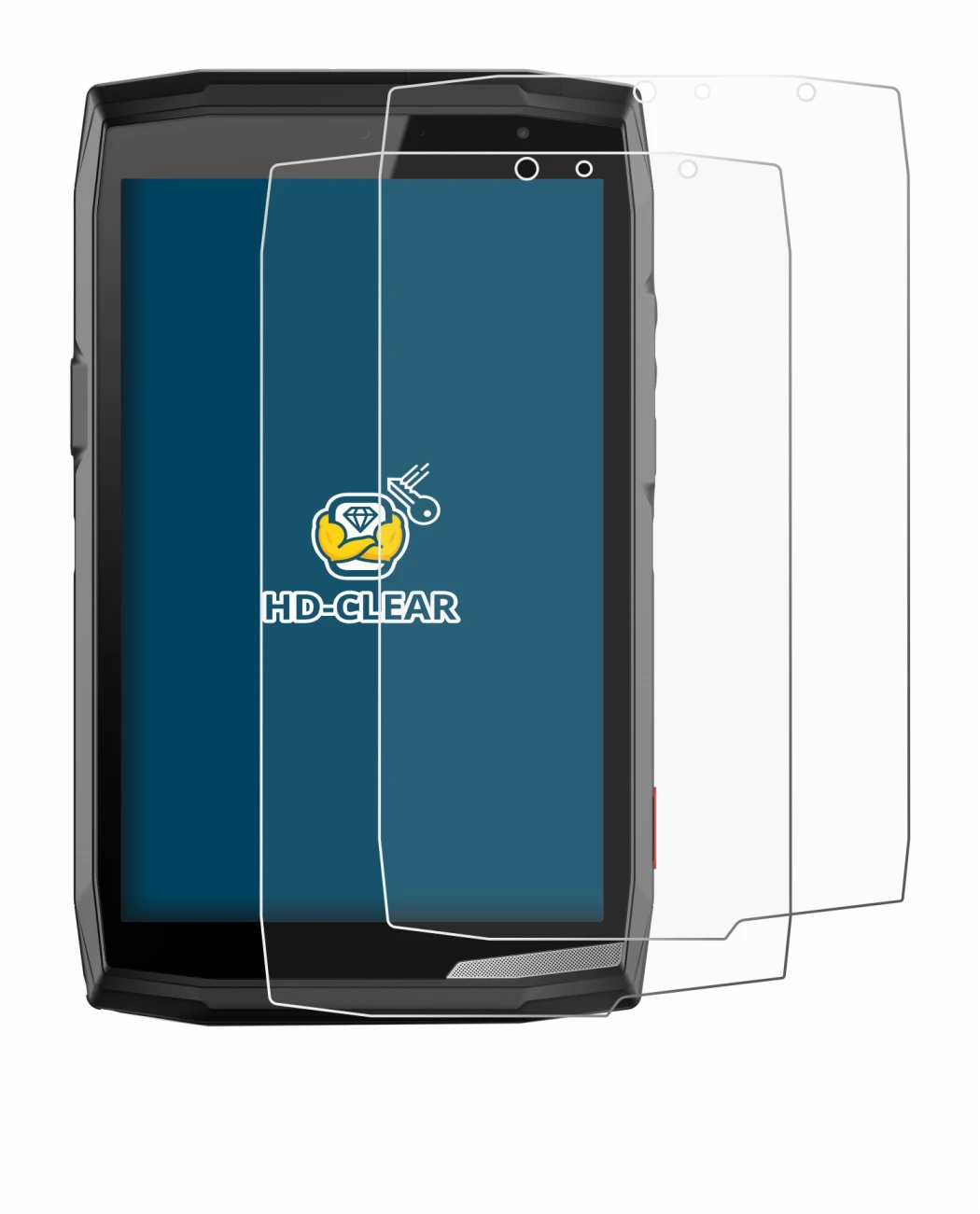 Image of the device Crosscall Core T5 with a wide variety of screen protectors.