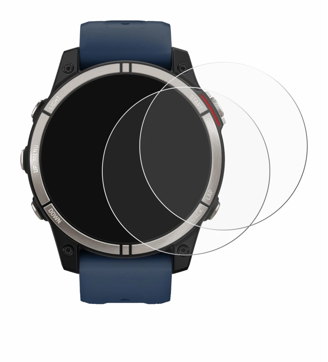 Image of the device Garmin quatix 7 with a wide variety of screen protectors.
