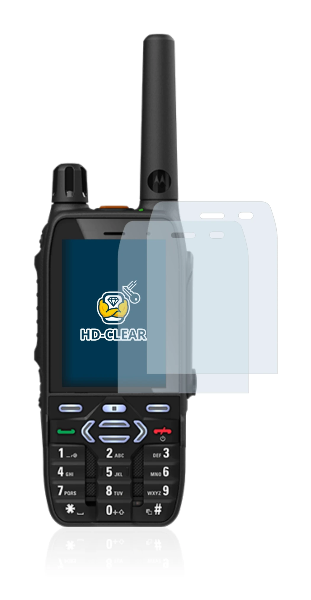 Image of the device Motorola MXP600 with a wide variety of screen protectors.